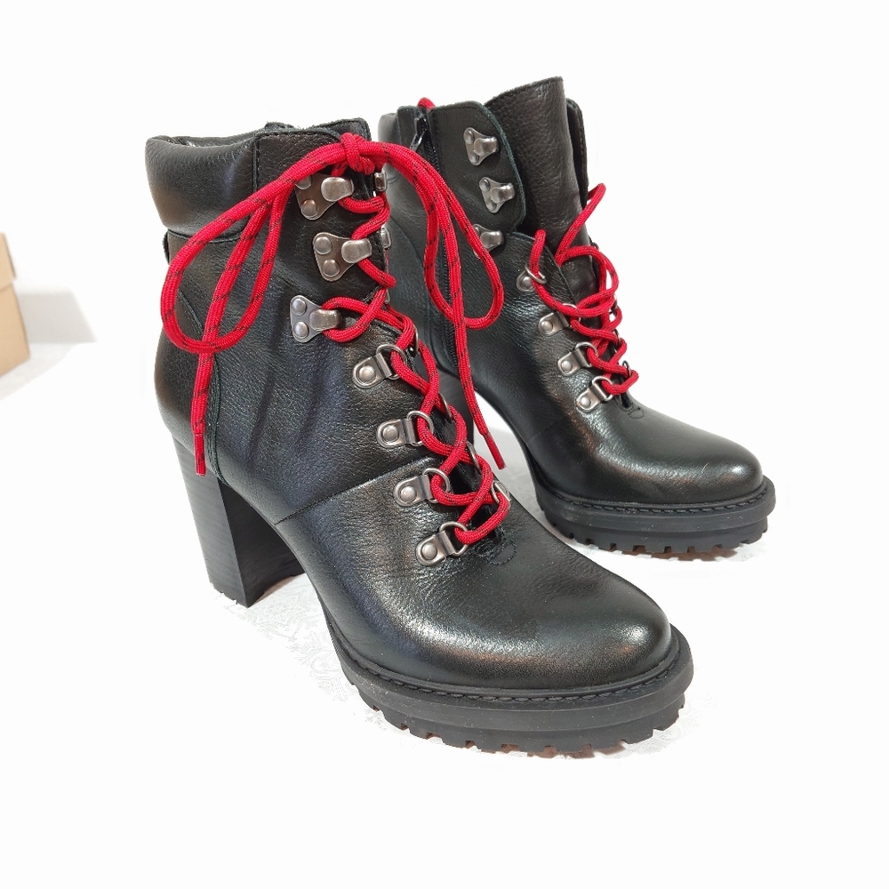 Lucky Brand Leather Lace-Up Ankle Boots – Size 8